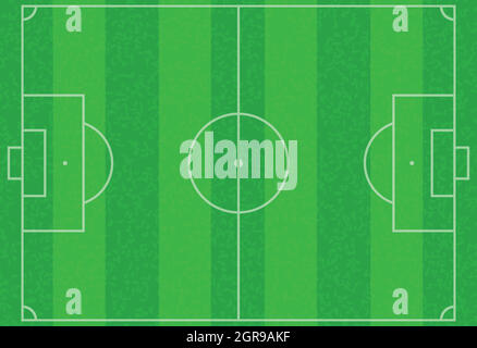 Realistico verde a righe il calcio o il campo di calcio Illustrazione Vettoriale