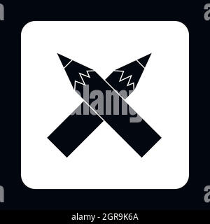 Matite di colore nero, l'icona di stile semplice Illustrazione Vettoriale