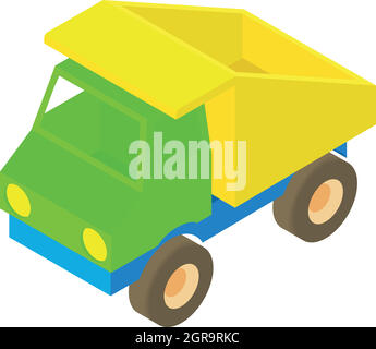 Toy truck icona, stile cartoon Illustrazione Vettoriale