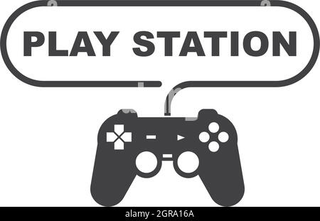 immagine vettoriale dell'icona del logo playstation del joystick Illustrazione Vettoriale