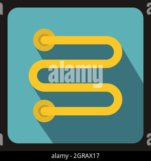 Portasciugamani riscaldato, icona di stile piatto Illustrazione Vettoriale