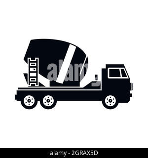 Betoniera truck icona, stile semplice Illustrazione Vettoriale