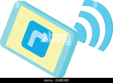 Wi Fi sull'icona telefono, stile cartoon Illustrazione Vettoriale