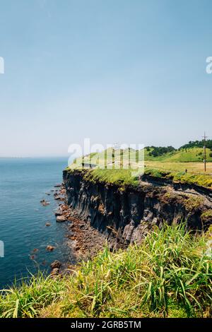 Songaksan Mountain Trail con mare a Jeju Island, Corea Foto Stock