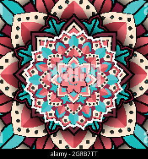 Mandala pattern design sfondo in molti colori Illustrazione Vettoriale