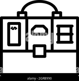 Olio, Dollaro e Oro dividendo Briefcase concetto icona Illustrazione Vettoriale