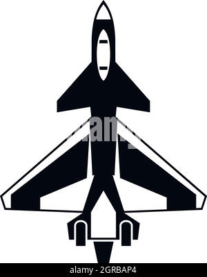 Caccia militari icona jet, stile semplice Illustrazione Vettoriale