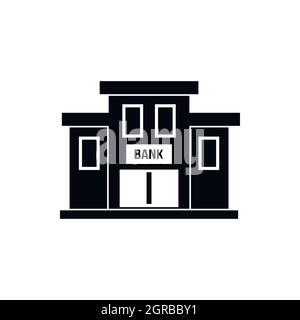 Bank Building, icona di stile semplice Illustrazione Vettoriale