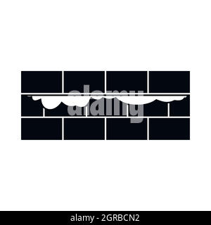 Muro di mattoni, icona di stile semplice Illustrazione Vettoriale