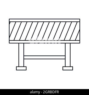 Traffico icona di barriera in stile contorno Illustrazione Vettoriale