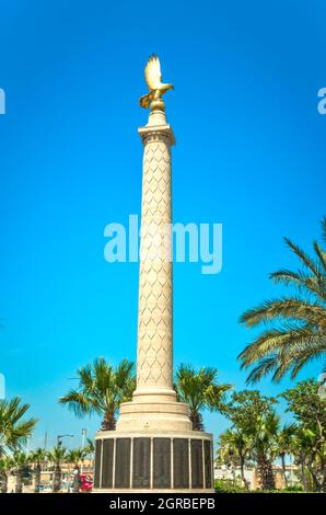 Malta, Floriana: Memoriale di guerra dedicato ai militari delle forze aeree del Commonwealth uccisi durante la seconda guerra mondiale nel Mediterraneo. Foto Stock