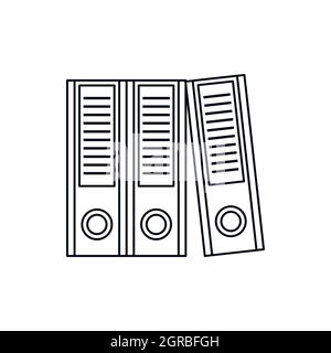 Office icona cartelle in stile contorno Illustrazione Vettoriale
