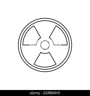 Segno radioattivi, l'icona di stile di contorno Illustrazione Vettoriale