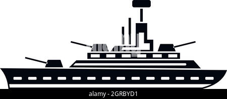 Militari icona warship, stile semplice Illustrazione Vettoriale