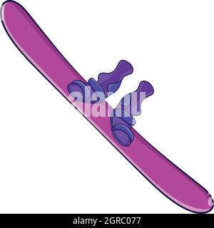 Snowboard sport icona strumentazione, stile cartoon Illustrazione Vettoriale