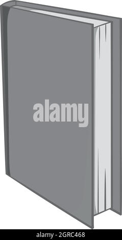 Icona a forma di libro, nero stile monocromatico Illustrazione Vettoriale