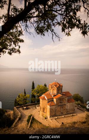 Chiesa di San Giovanni Teologo a Kaneo - Lago di Ohrid, Macedonia. Foto Stock