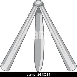 Coltello pieghevole icona, nero stile monocromatico Illustrazione Vettoriale