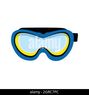 Maschera subacquea blu. Maschera subacquea isolata su sfondo bianco. Attrezzature per il nuoto Illustrazione Vettoriale