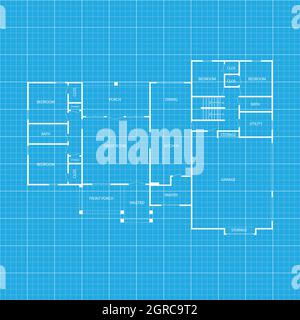 Architetti, progettazione. Progetto architettonico appartamento disegno piano di progetto Illustrazione Vettoriale