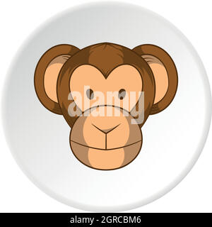 Icona a forma di scimmia, stile cartoon Illustrazione Vettoriale