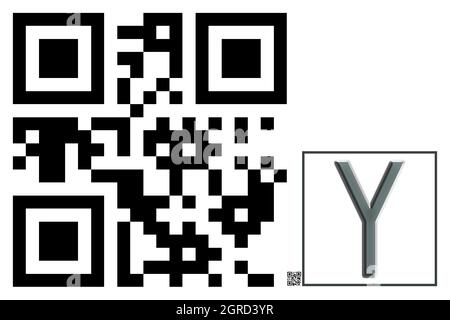 Monogramma del carattere maiuscolo Y , codice QR Foto Stock