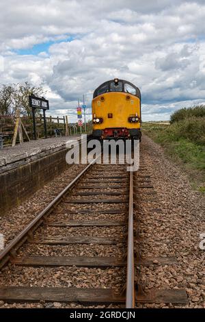 Classe 37 a Berney Arms Norfolk Foto Stock