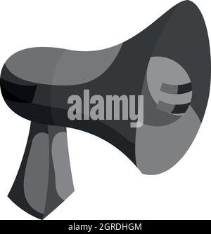 Icona megafono, nero stile monocromatico Illustrazione Vettoriale