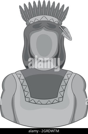 American Indian icona, nero stile monocromatico Illustrazione Vettoriale