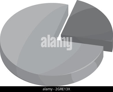 Business grafico a torta icona, nero stile monocromatico Illustrazione Vettoriale