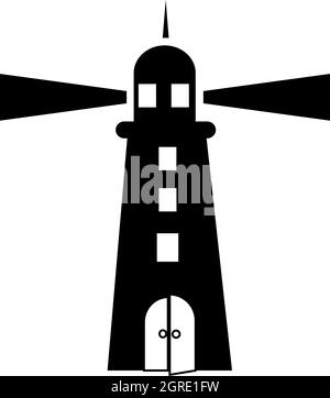 Faro icona, stile semplice Illustrazione Vettoriale