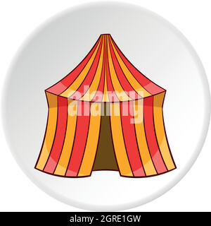 Tenda del circo icona, stile cartoon Illustrazione Vettoriale