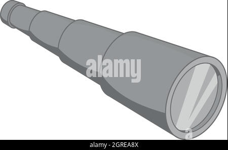 Il cannocchiale icona, nero stile monocromatico Illustrazione Vettoriale