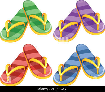 Sandles in quattro colori diversi Illustrazione Vettoriale