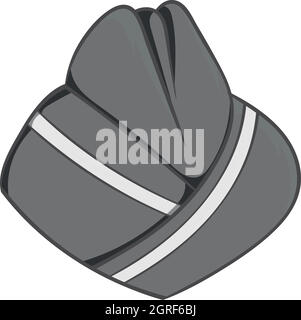 Hat icona hostess, nero stile monocromatico Illustrazione Vettoriale