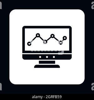 Il monitor di un computer con business icona grafico Illustrazione Vettoriale