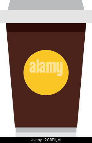 Bicchiere di carta di caffè icona, stile piatto Illustrazione Vettoriale