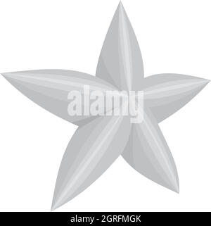 Stella a cinque punte icona, nero stile monocromatico Illustrazione Vettoriale