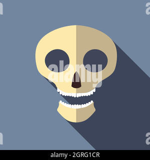 Icona Scull, stile piatto Illustrazione Vettoriale