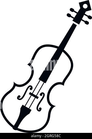 Icona di violoncello in stile semplice Illustrazione Vettoriale