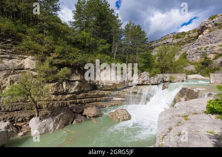 Francia, Hautes-Alpes, parco naturale regionale di Baronnies provenales, natura 2000 sito, Val Buëch-Méouge, gole della Méouge Foto Stock