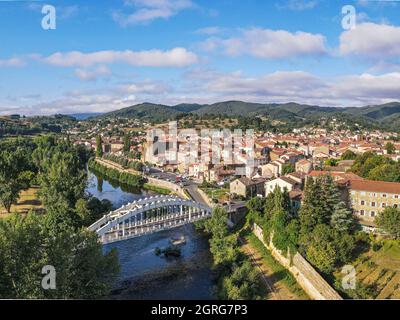 Francia, alta Loira, valle dell'Allier (vista aerea) Foto Stock