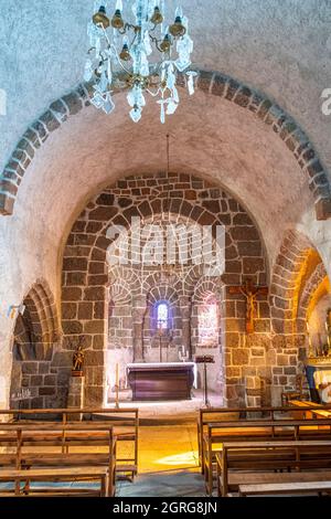 Francia, Haute Loire, Saint Roch chiesa, Allier valle Foto Stock