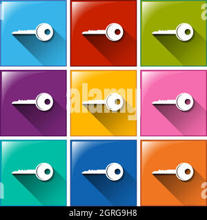 Icona con tasti Illustrazione Vettoriale