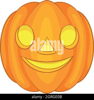 Zucca di Halloween icona, stile cartoon Illustrazione Vettoriale