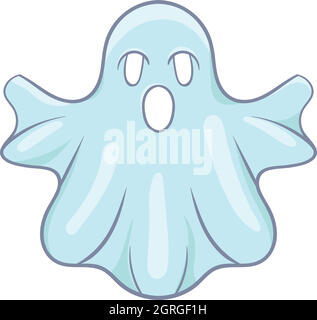 Halloween icona fantasma, stile cartoon Illustrazione Vettoriale