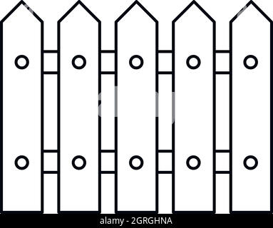 Icona di recinzione, stile contorno Illustrazione Vettoriale