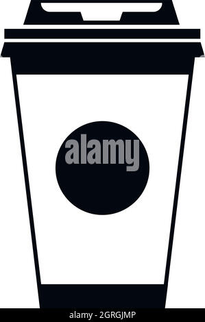 La carta con tazza di caffè, l'icona di stile semplice Illustrazione Vettoriale