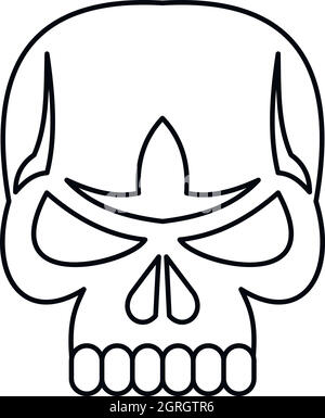 Icona Skull, stile contorno Illustrazione Vettoriale