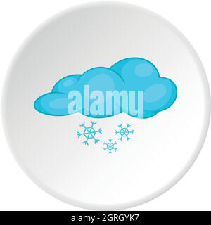 Nuvole e neve icona, stile cartoon Illustrazione Vettoriale